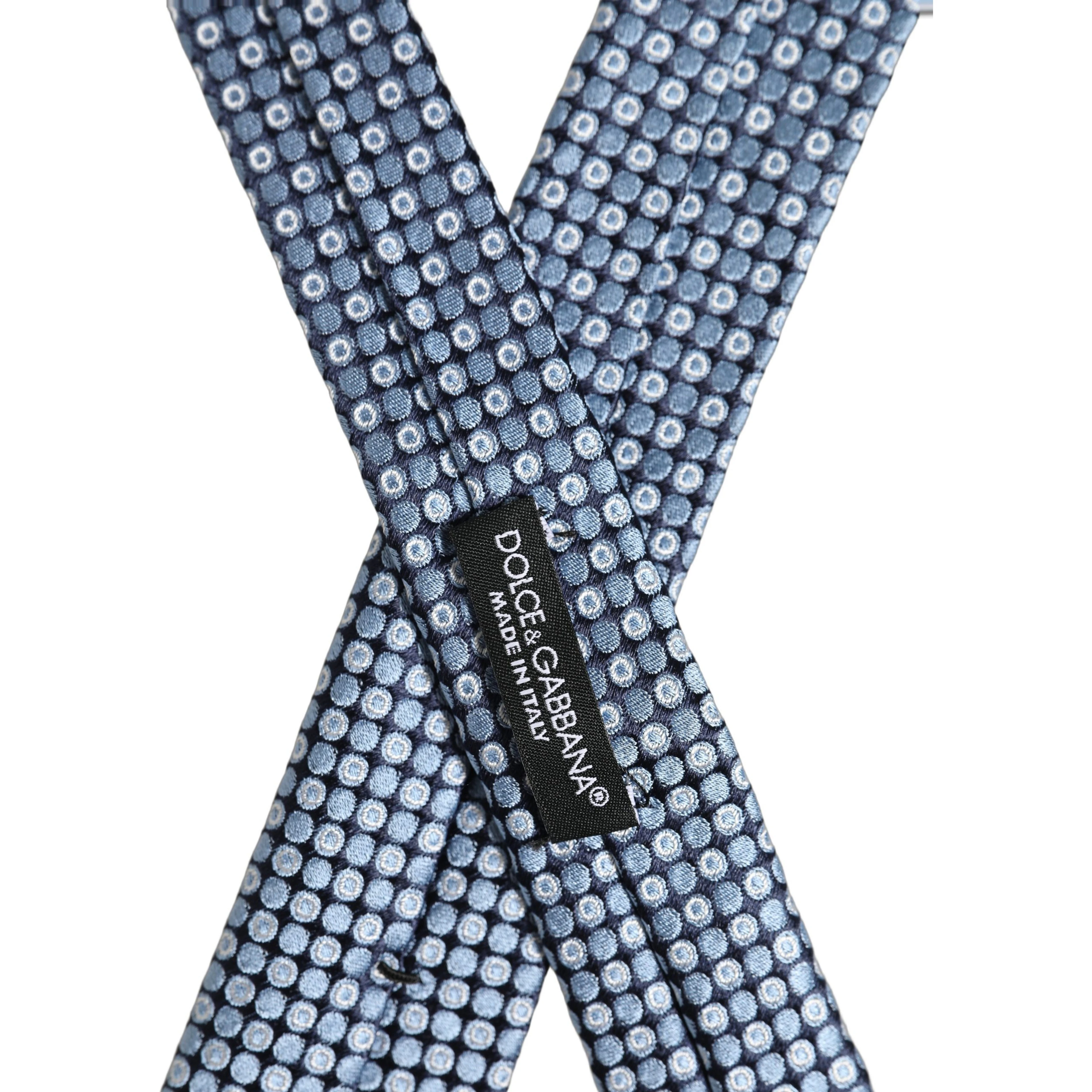 Blue Circle Pattern Silk Adjustable Necktie Accessory Tie