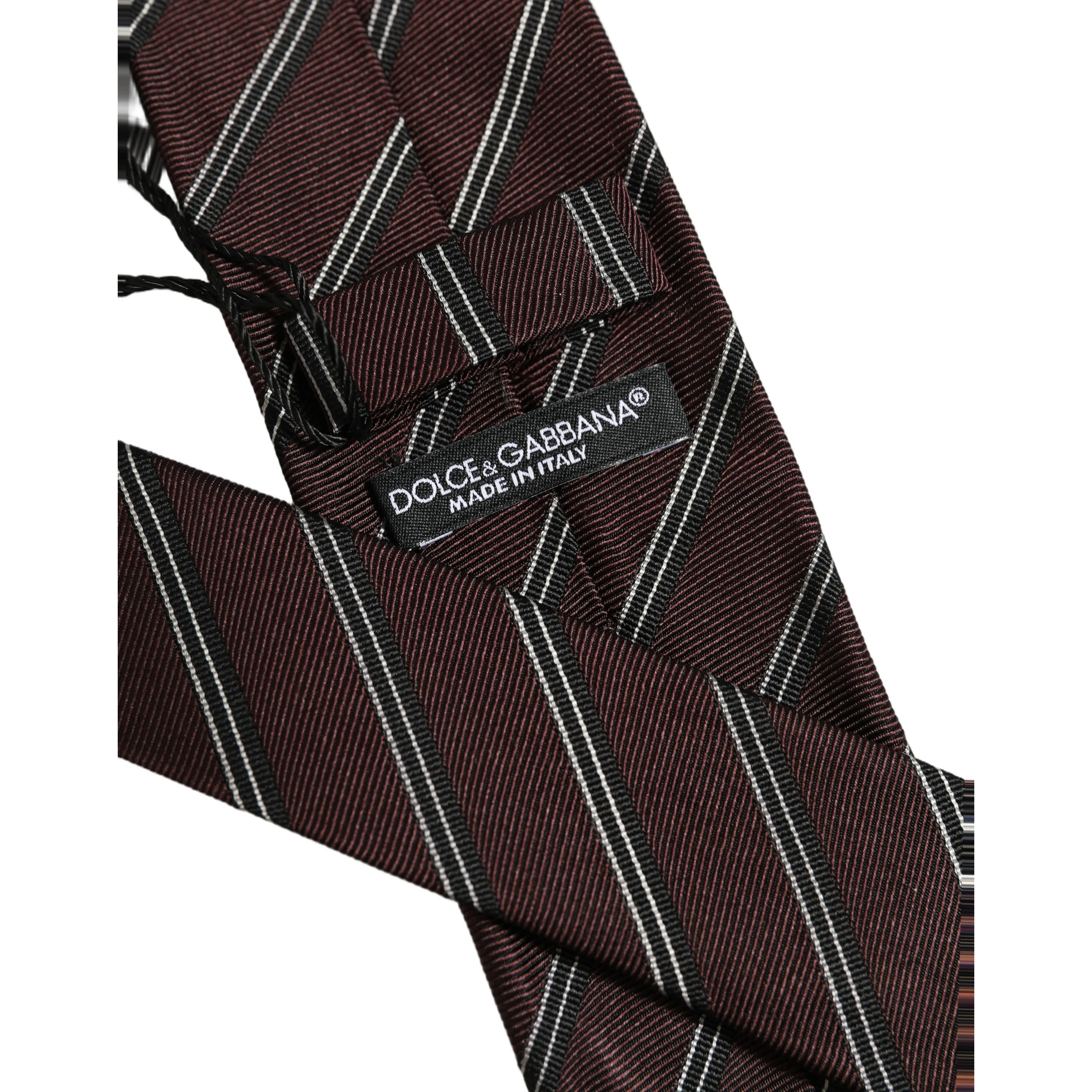 Burgundy Stripes Silk Adjustable Necktie Accessory Tie