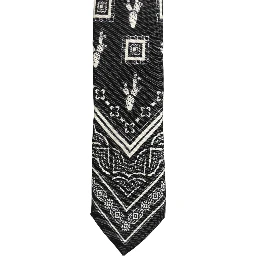 Black Patterned 100%Silk Adjustable Necktie Accessory Tie