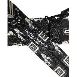 Black Patterned 100%Silk Adjustable Necktie Accessory Tie