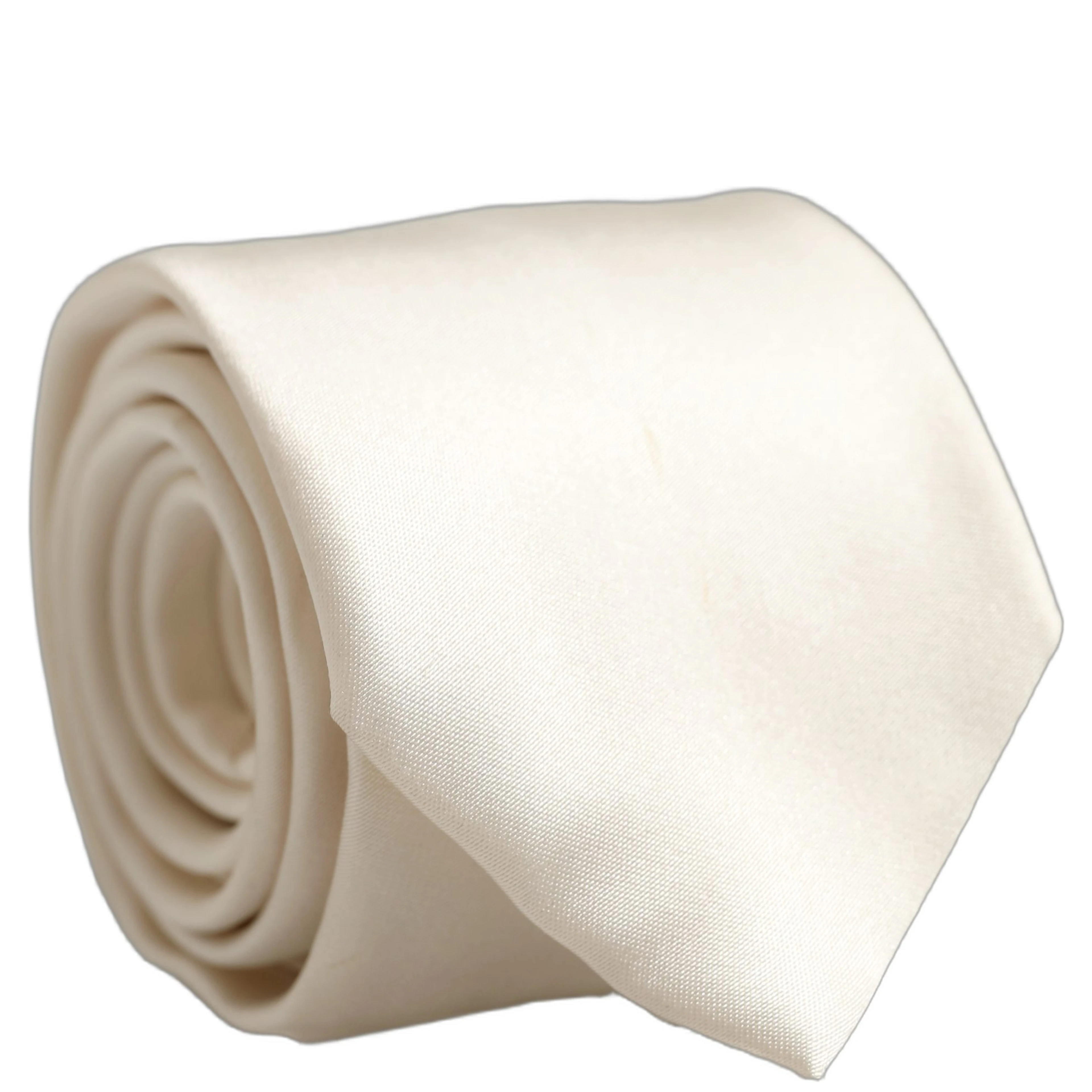 Cream Satin 100% Silk Adjustable Tied Men Necktie Tie