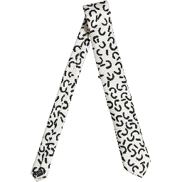 Men Cream Silk Abstract Adjustable Tied Necktie Tie