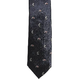 Dark Blue Silk Paisley Adjustable Tied Men Necktie Tie