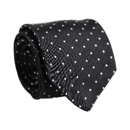 Dark Blue Silk Polka Dot Adjustable Tied Men Necktie Tie