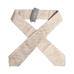 Beige Silk Textured Knit Adjustable Tied Men Necktie Tie