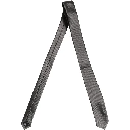 Black Woven 100% Silk Adjustable Necktie Accessory Tie