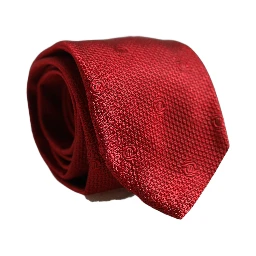Red Silk Textured Pattern Adjustable Tied Men Necktie Tie