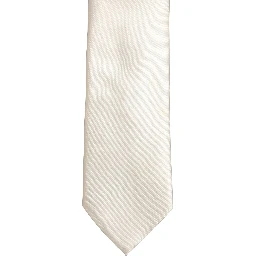 Cream Satin 100% Silk Adjustable Tied Men Necktie Tie