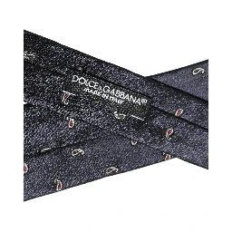 Dark Blue Silk Paisley Adjustable Tied Men Necktie Tie