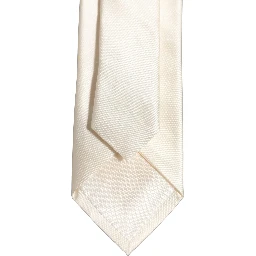 Cream Satin 100% Silk Adjustable Tied Men Necktie Tie
