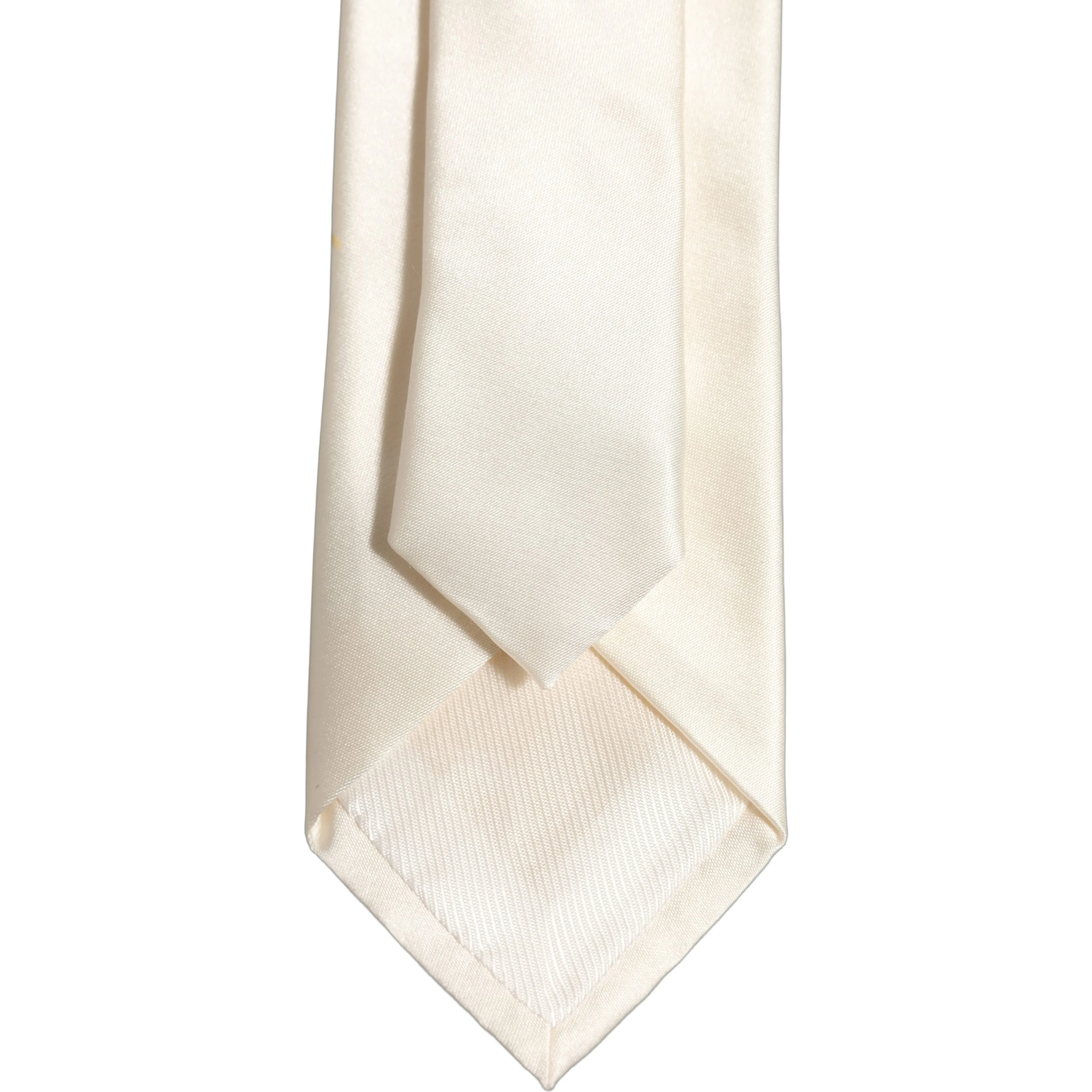 Cream Satin 100% Silk Adjustable Tied Men Necktie Tie