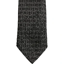 Dark Gray Silk DG Monogram Adjustable Tied Necktie Tie