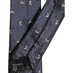 Dark Blue Silk Paisley Adjustable Tied Men Necktie Tie