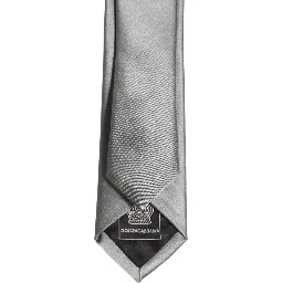Gray Satin 100% Silk Adjustable Tied Men Necktie Tie