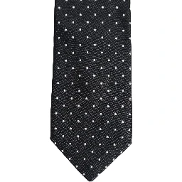 Dark Blue Silk Polka Dot Adjustable Tied Men Necktie Tie