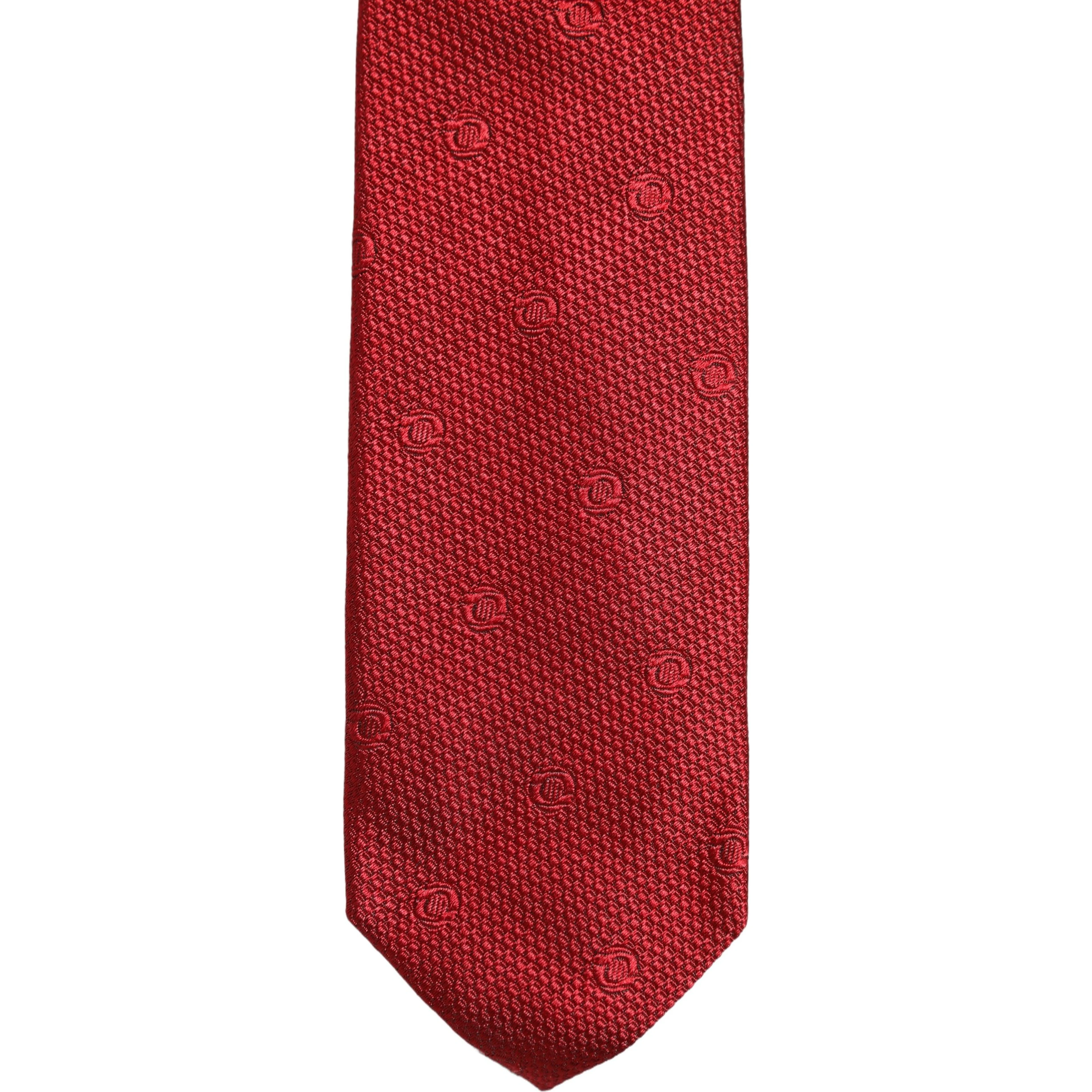 Red Silk Textured Pattern Adjustable Tied Men Necktie Tie
