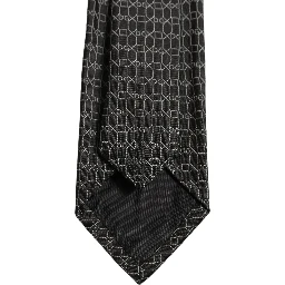 Dark Gray Silk DG Monogram Adjustable Tied Necktie Tie