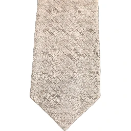 Beige Silk Textured Knit Adjustable Tied Men Necktie Tie