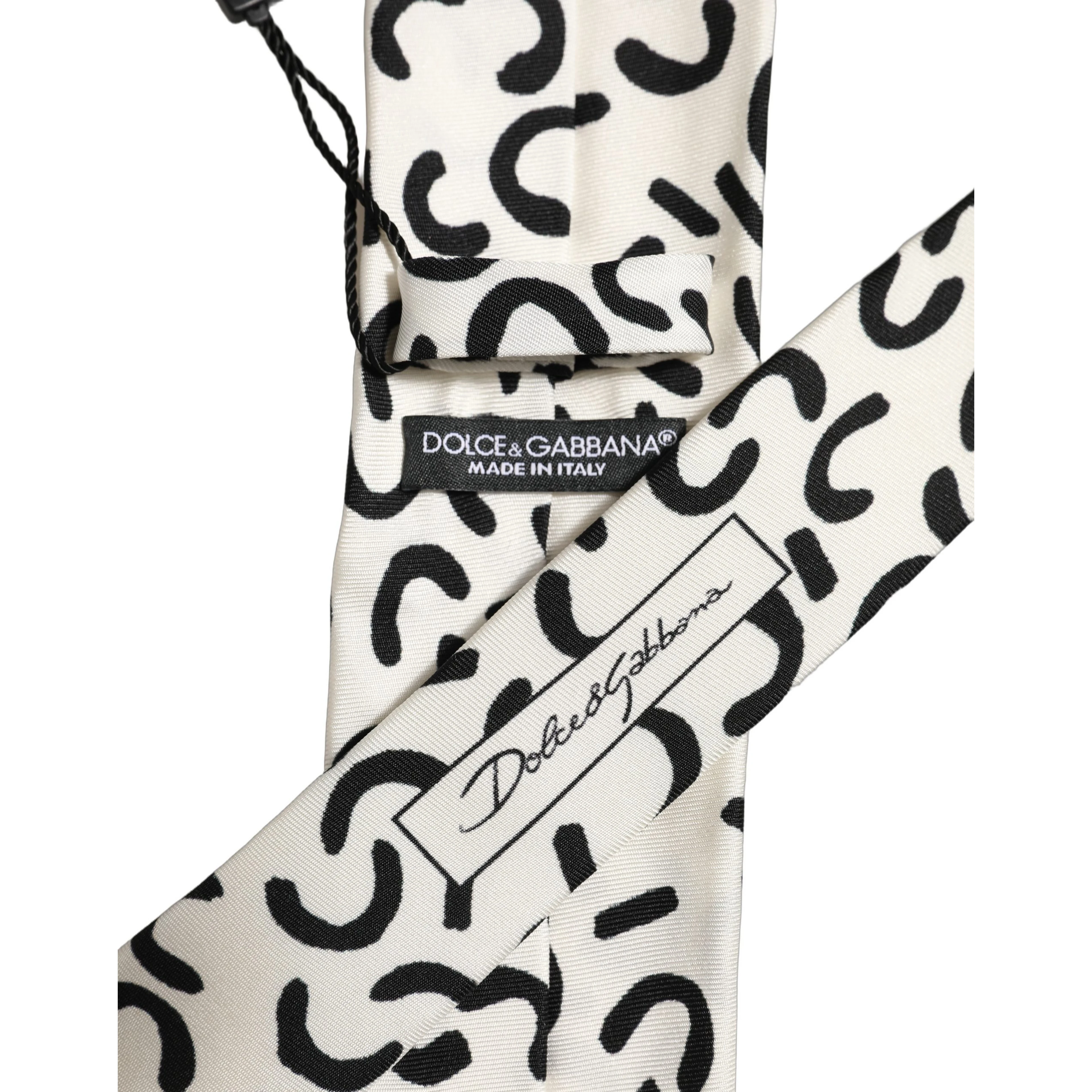 Men Cream Silk Abstract Adjustable Tied Necktie Tie