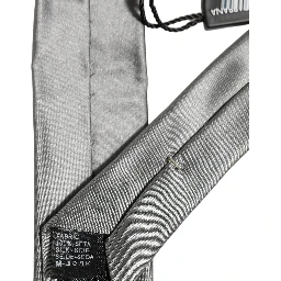 Gray Satin 100% Silk Adjustable Tied Men Necktie Tie