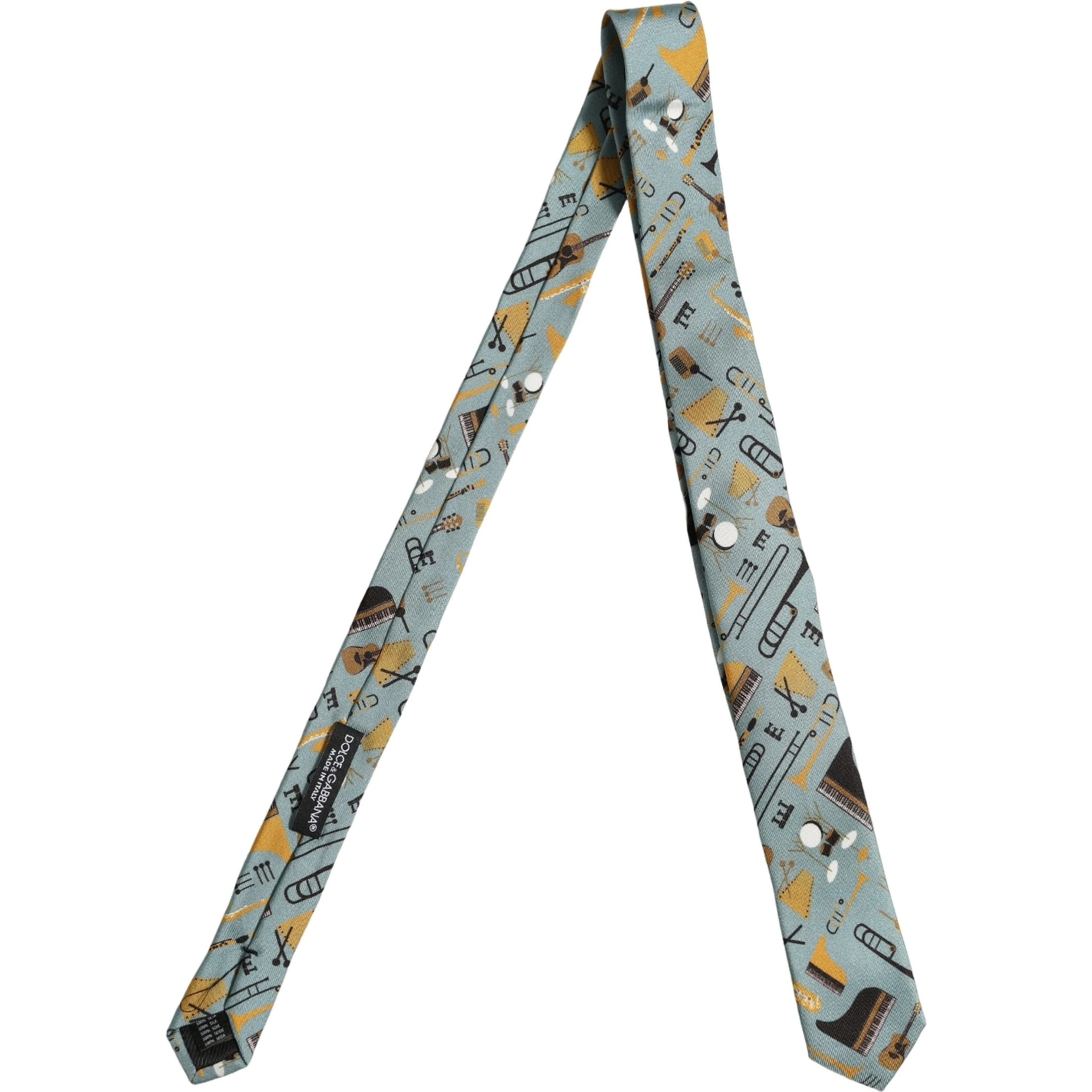 Light Blue Instruments Adjustable Tied Men Necktie Tie