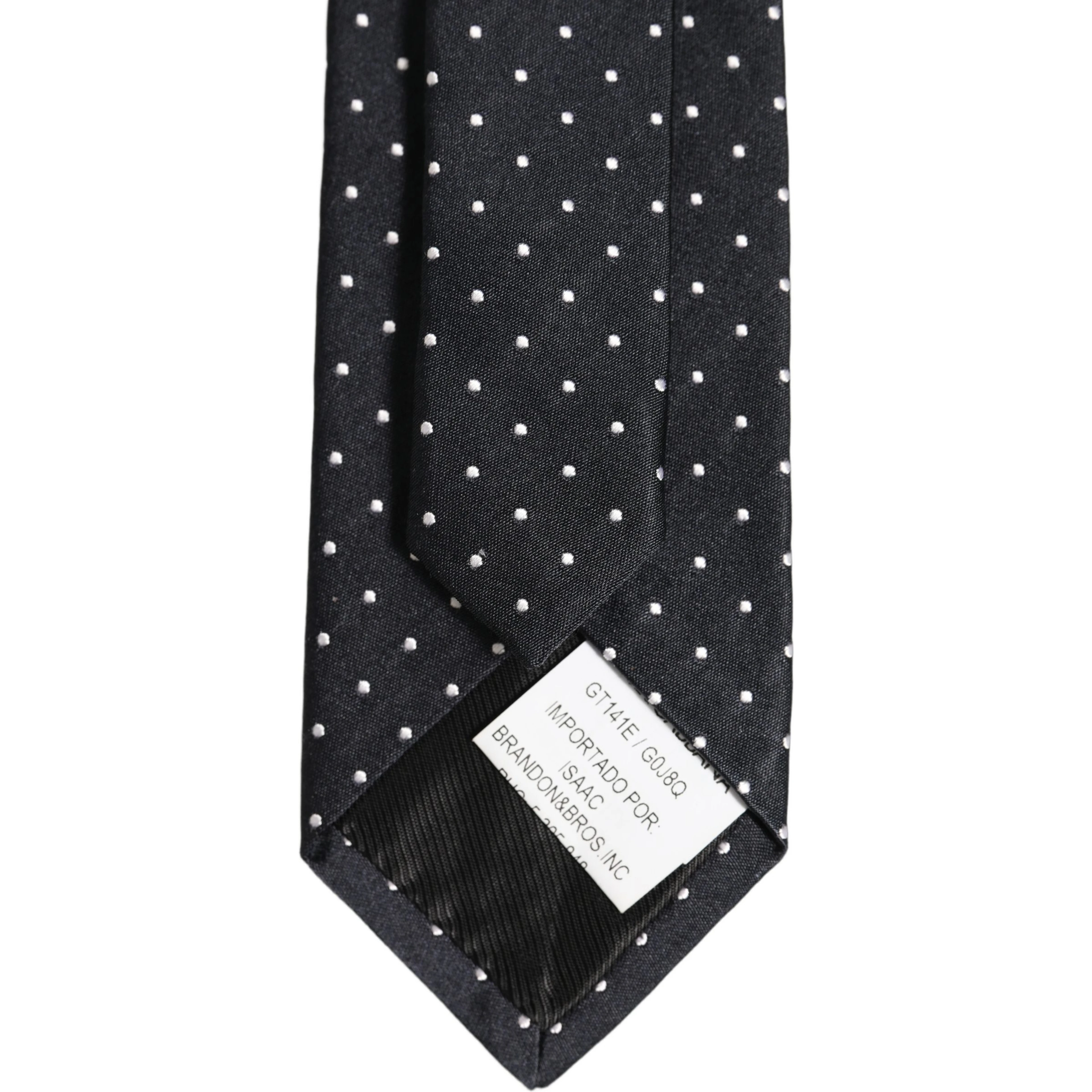 Dark Blue Silk Polka Dot Adjustable Tied Men Necktie Tie