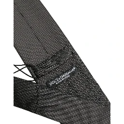 Black Silk Micro Polka Dot Adjustable Tied Necktie Tie