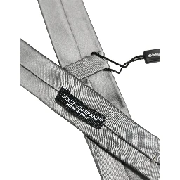 Gray Satin 100% Silk Adjustable Tied Men Necktie Tie