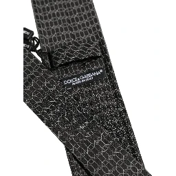 Dark Gray Silk DG Monogram Adjustable Tied Necktie Tie