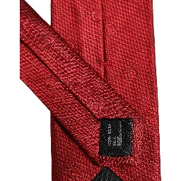 Red Silk Textured Pattern Adjustable Tied Men Necktie Tie