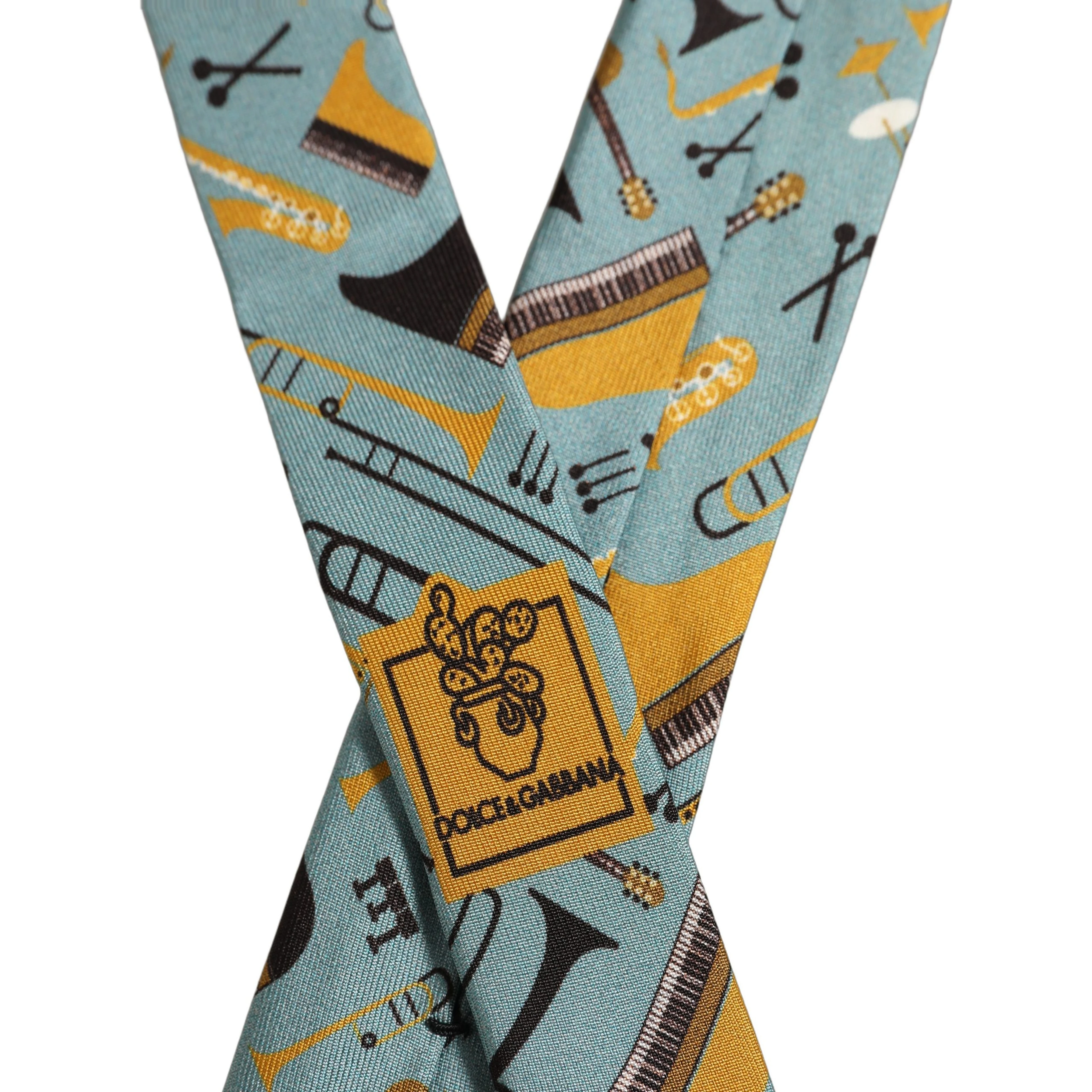 Light Blue Instruments Adjustable Tied Men Necktie Tie