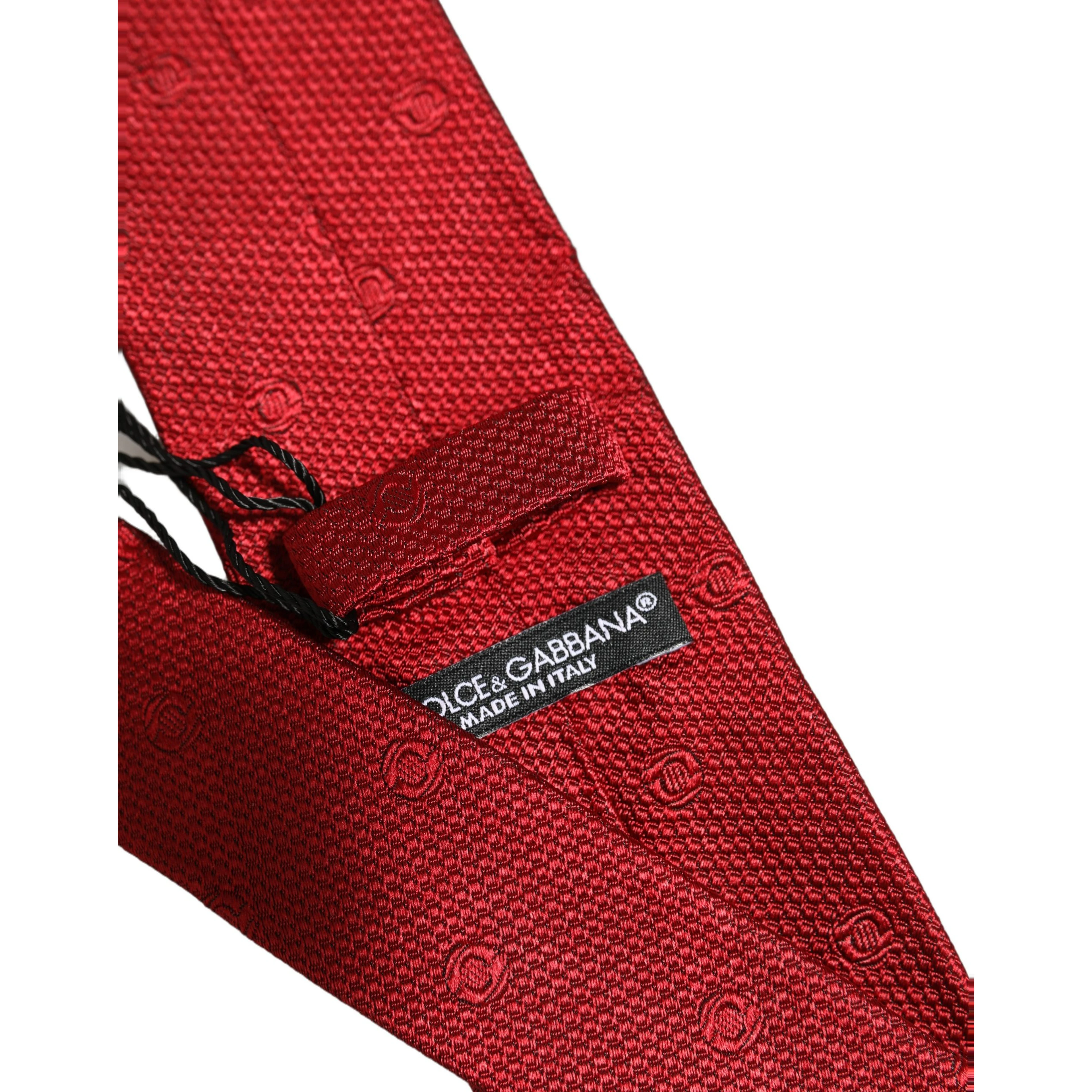 Red Silk Textured Pattern Adjustable Tied Men Necktie Tie