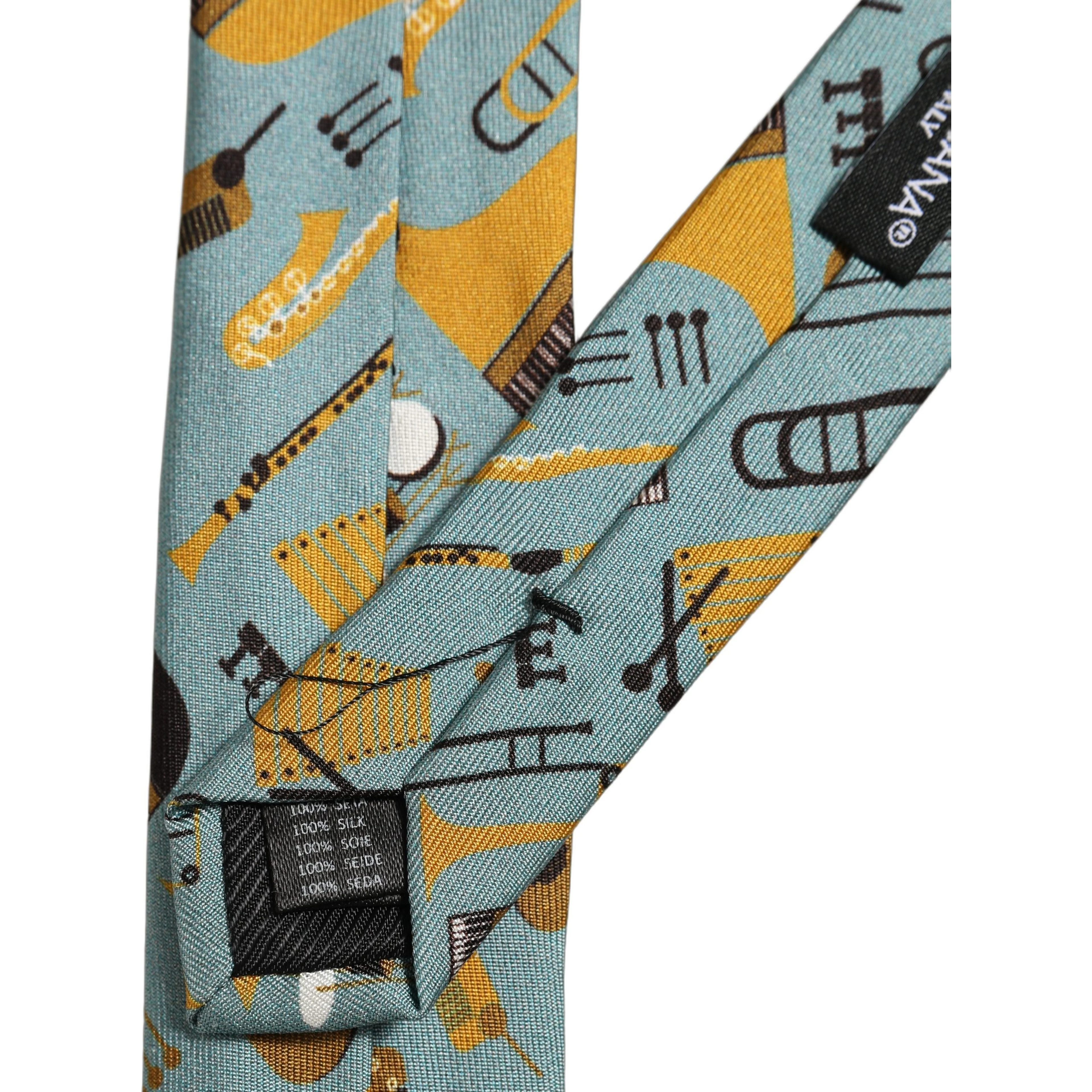 Light Blue Instruments Adjustable Tied Men Necktie Tie