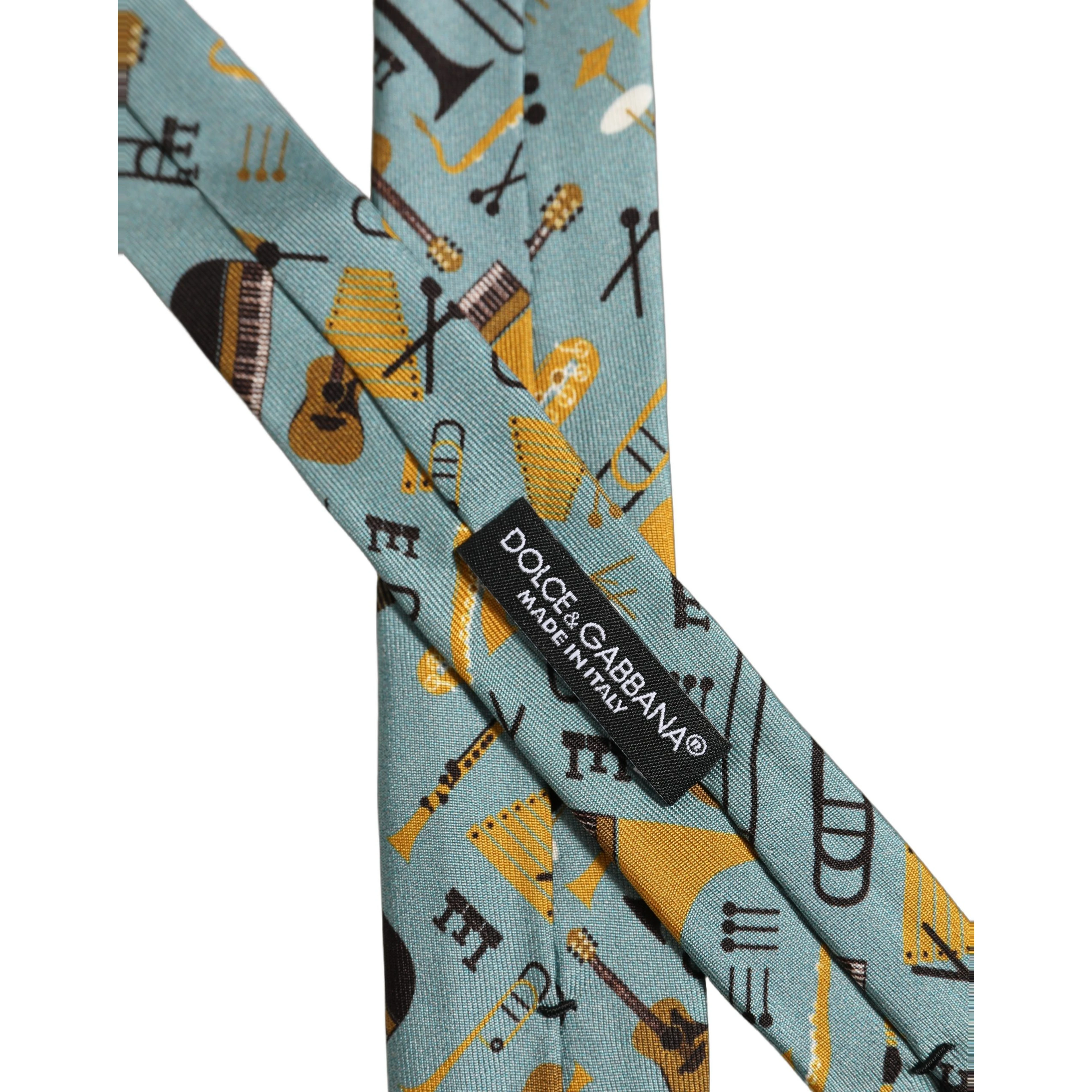 Light Blue Instruments Adjustable Tied Men Necktie Tie