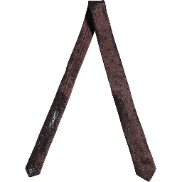Men Burgundy Silk Paisley Adjustable Tied Necktie Tie