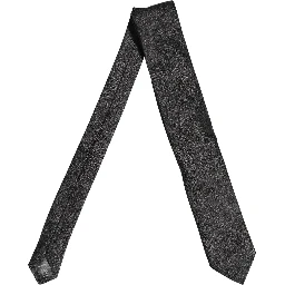 Men Black Polka Dot Silk Adjustable Tied Necktie Tie