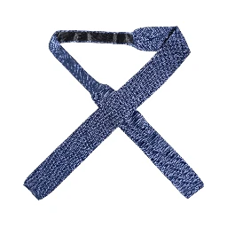 Men Blue Silk Knitted Skinny Adjustable Tied Necktie Tie
