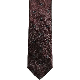 Men Burgundy Silk Paisley Adjustable Tied Necktie Tie