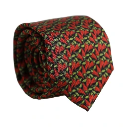 Multicolor Chili Peppers Silk Adjustable Tied Necktie Tie