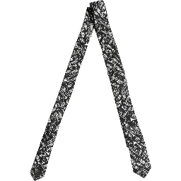 Black Musical Instrument Silk Adjustable Tied Necktie Tie