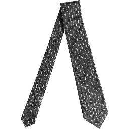 Men Black Seahorse Silk Adjustable Tied Necktie Tie