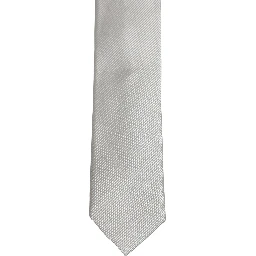 Men Light Gray Textured Silk Adjustable Tied Necktie Tie
