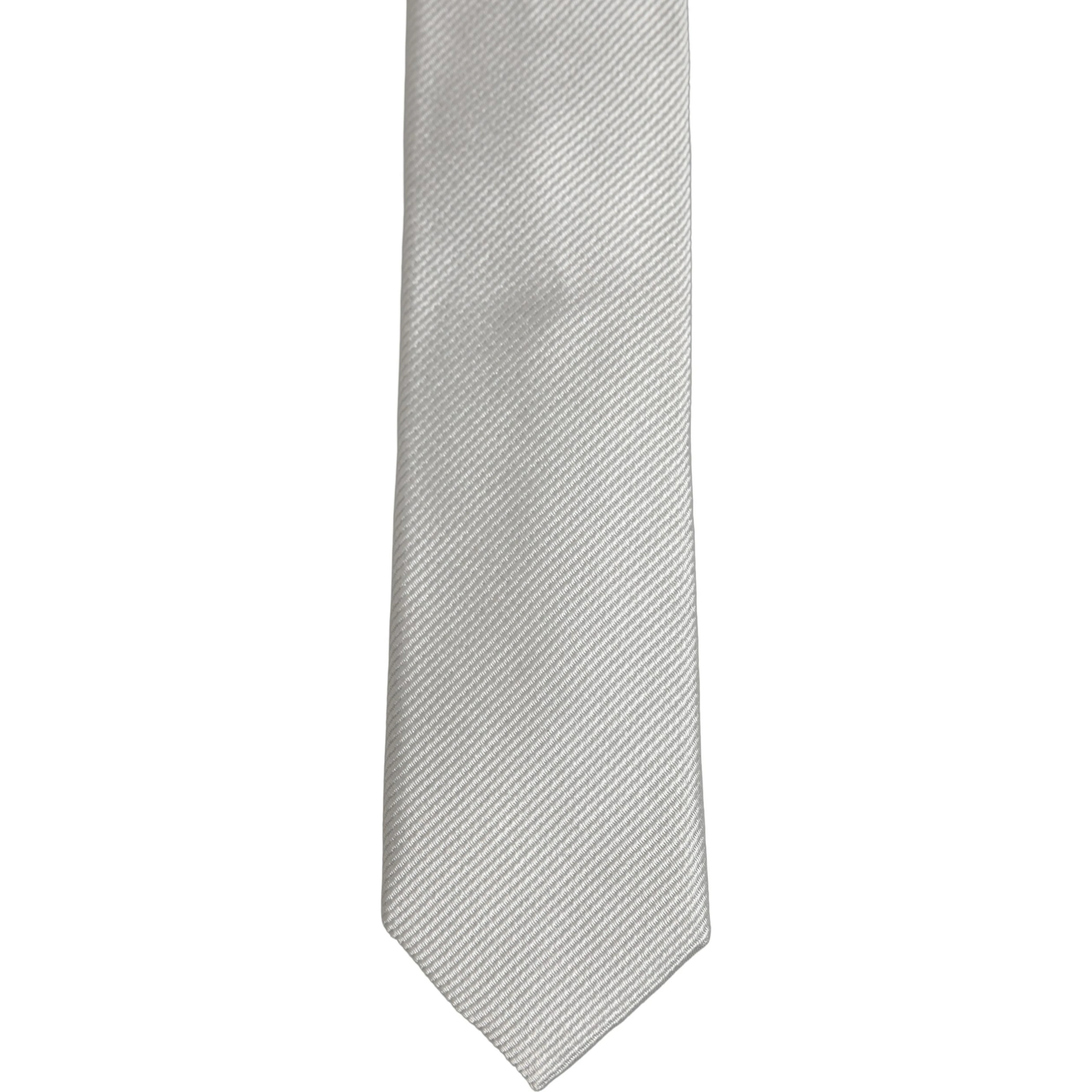 Men Light Gray Textured Silk Adjustable Tied Necktie Tie