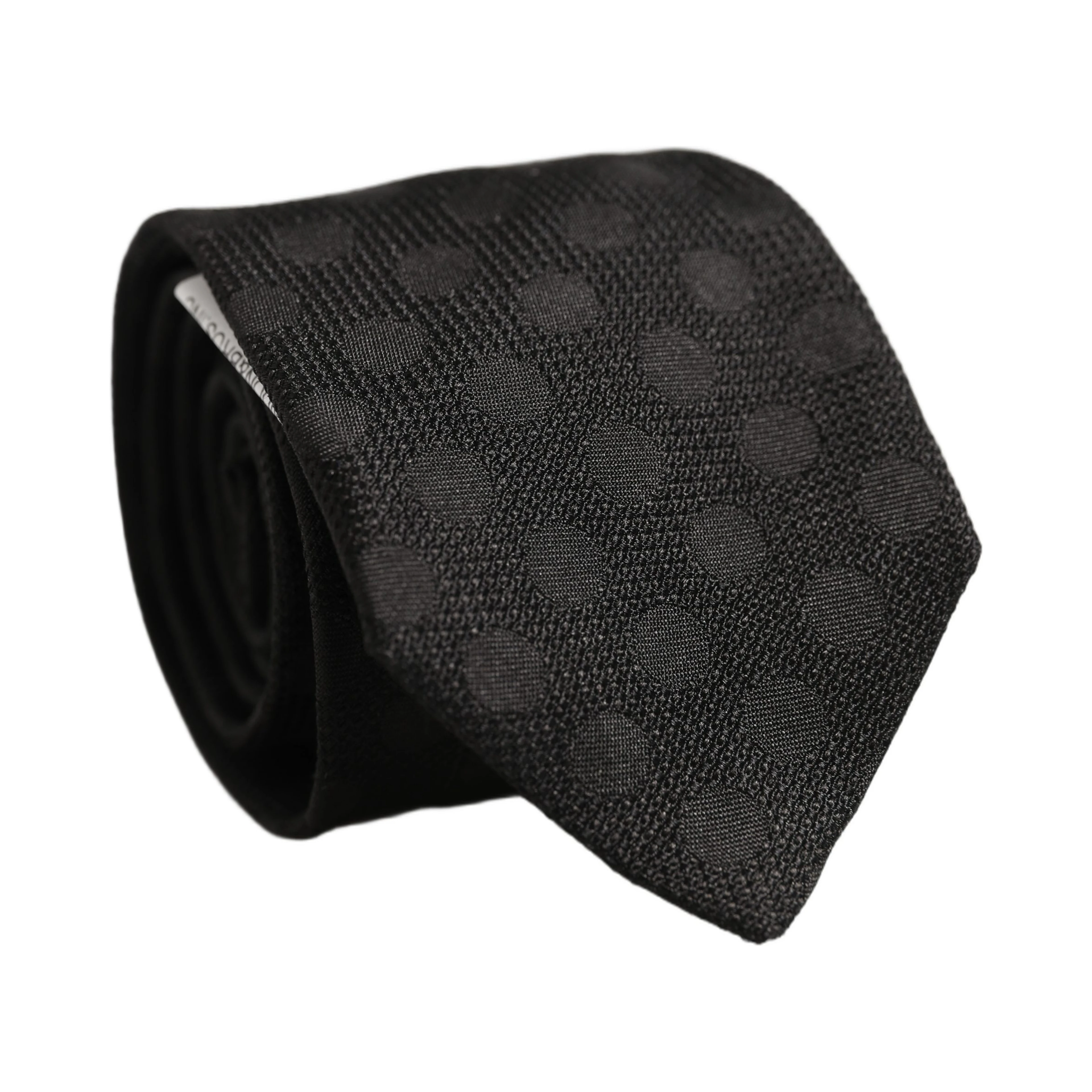 Black Polka Dot Jacquard Silk Adjustable Tied Necktie Tie