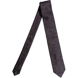 Men Dark Blue Geometric Silk Adjustable Tied Necktie Tie