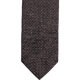 Men Brown Geometric Silk Adjustable Tied Necktie Tie