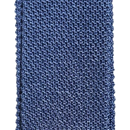 Men Blue Silk Knitted Skinny Adjustable Tied Necktie Tie