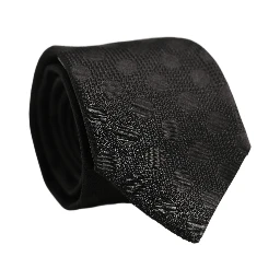 Black Polka Dot Jacquard Silk Adjustable Tied Necktie Tie