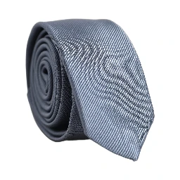 Men Light Blue Textured Silk Adjustable Tied Necktie Tie