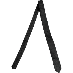 Men Black Satin Silk Classic Adjustable Tied Necktie Tie